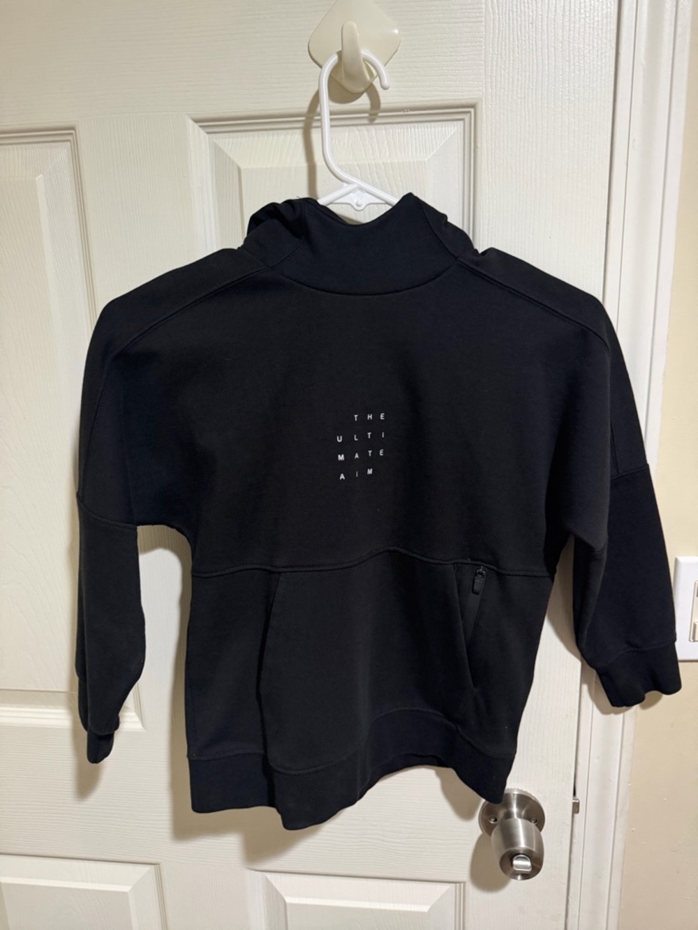 Zara Black Pullover Hoodie with Center Text